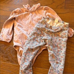 H&M Pink and Floral Kids Matching Set